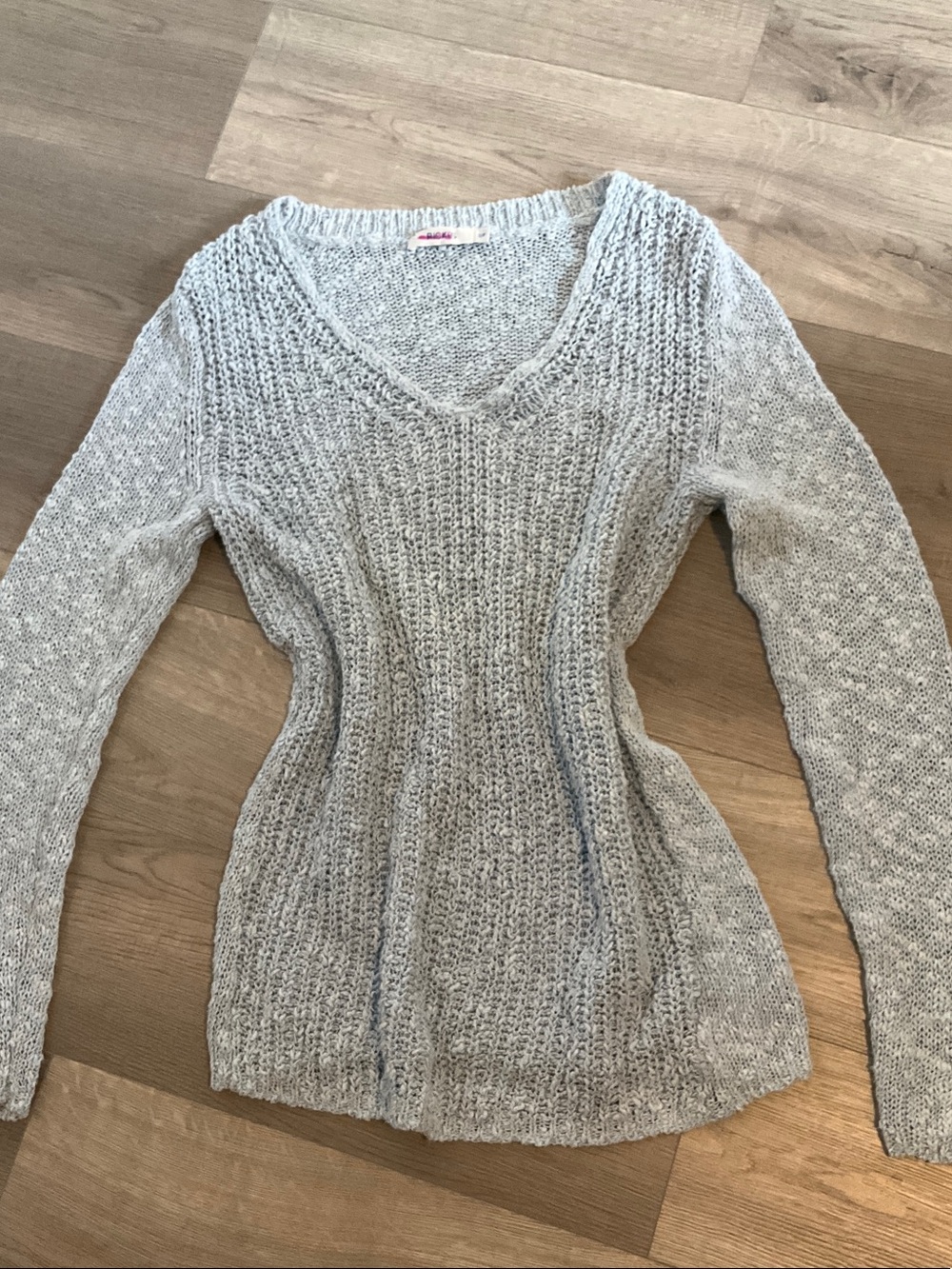 Ricki's Light Gray V-Neck Knit Sweater